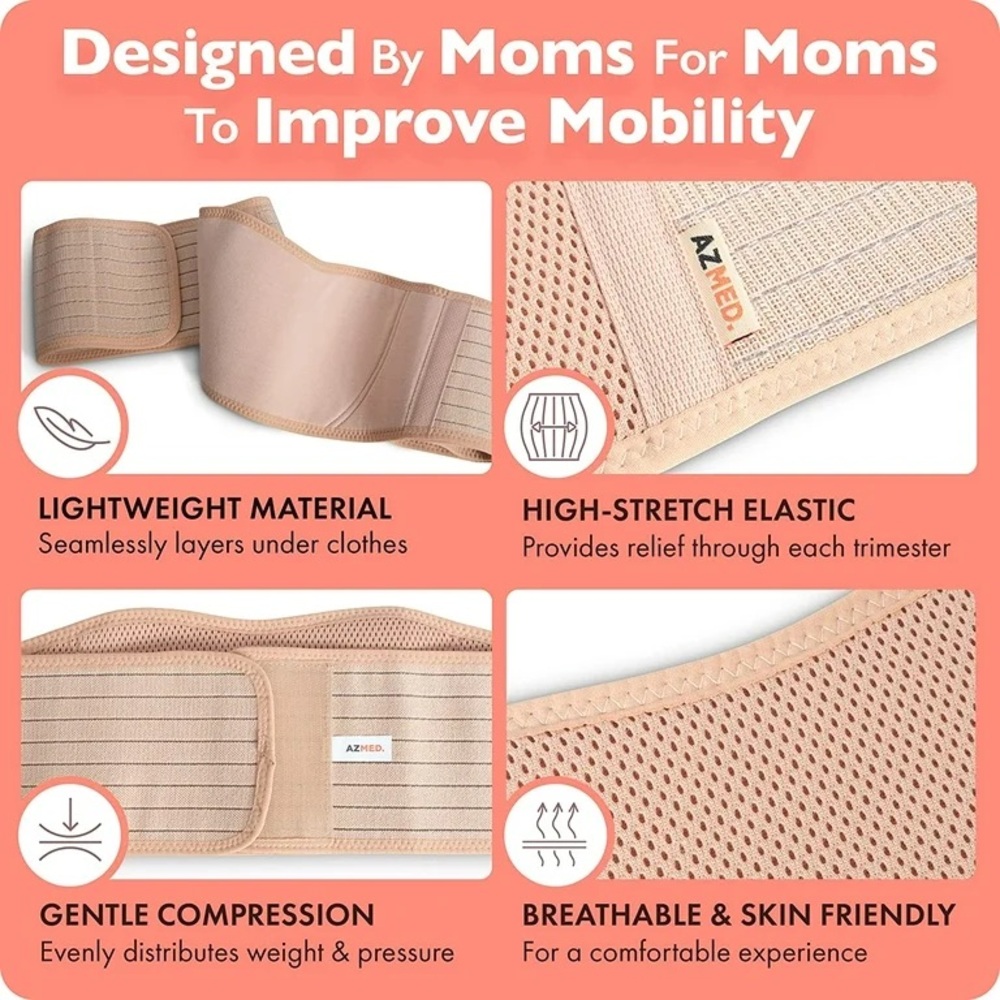 AZMED Maternity Support Belly Band - Picture 4 of 9